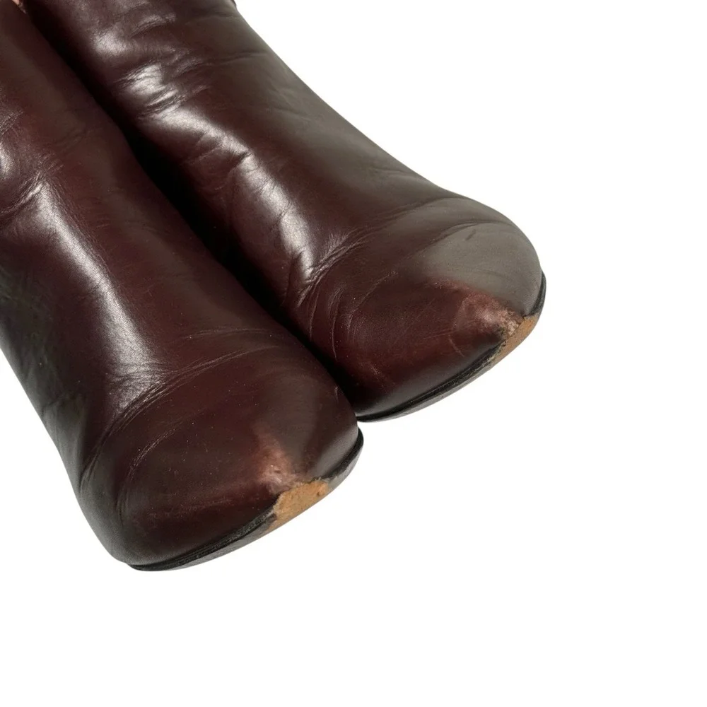 Costume National Womens Sz 37 EUR Brown‎ Leather Zip Buckle Ankle Boots Booties